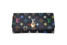 画像をギャラリービューアに読み込む, LOUIS VUITTON ルイヴィトン モノグラム マルチカラー ミュルティクレ4 キーケース M93732 ブラック ロゴ 村上隆 小物 良品 中古 4b000043