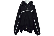 画像をギャラリービューアに読み込む, BALENCIAGA バレンシアガ ブルゾン フードレイヤード ジャケット 773043 コットン ナイロン ブラック ホワイト サイズL 美品 中古 4b000048