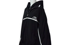 画像をギャラリービューアに読み込む, BALENCIAGA バレンシアガ ブルゾン フードレイヤード ジャケット 773043 コットン ナイロン ブラック ホワイト サイズL 美品 中古 4b000048