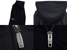 画像をギャラリービューアに読み込む, BALENCIAGA バレンシアガ ブルゾン フードレイヤード ジャケット 773043 コットン ナイロン ブラック ホワイト サイズL 美品 中古 4b000048