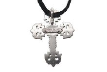 画像をギャラリービューアに読み込む, CHROME HEARTS クロムハーツ フィリグリークロス レザーブレイドネックレス 重量約101.0g 全長約100cm スターリングシルバー 美品 中古 4b000062