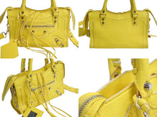 画像をギャラリービューアに読み込む, BALENCIAGA バレンシアガ クラシックミニシティ ショルダーバッグ 300295 イエロー レザー シルバー金具 美品 中古 4b000072