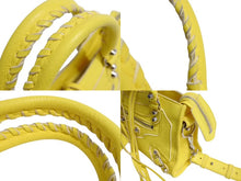 画像をギャラリービューアに読み込む, BALENCIAGA バレンシアガ クラシックミニシティ ショルダーバッグ 300295 イエロー レザー シルバー金具 美品 中古 4b000072