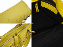 画像をギャラリービューアに読み込む, BALENCIAGA バレンシアガ クラシックミニシティ ショルダーバッグ 300295 イエロー レザー シルバー金具 美品 中古 4b000072