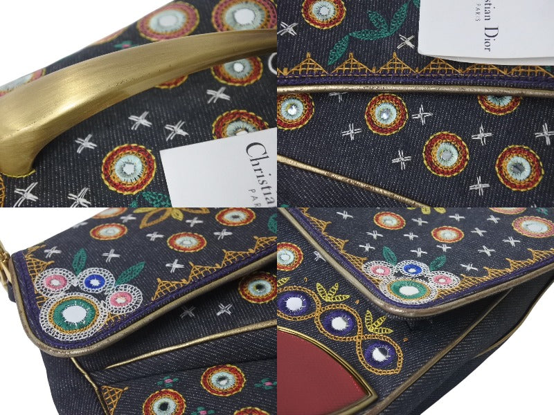 Christian Dior クリスチャンディオール MONTAIGNE CHRIS 1947 モンテーニュクリス 1947 ショルダーバッグ デニム マルチカラー 美品 中古 4b000075