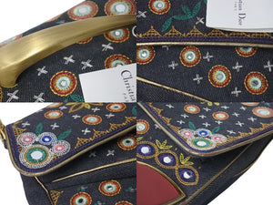 Christian Dior クリスチャンディオール MONTAIGNE CHRIS 1947 モンテーニュクリス 1947 ショルダーバッグ デニム マルチカラー 美品 中古 4b000075