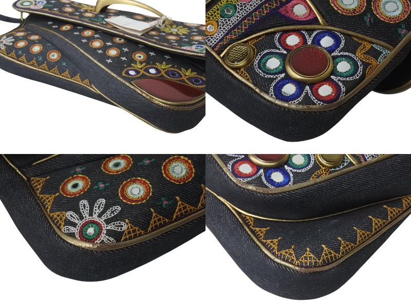 Christian Dior MONTAIGNE CHRIS 1947 Montaigne Chris 1947 Shoulder Bag Denim Multicolor Good Condition Used 4b000075