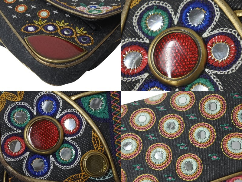 Christian Dior MONTAIGNE CHRIS 1947 Montaigne Chris 1947 Shoulder Bag Denim Multicolor Good Condition Used 4b000075