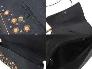 Christian Dior クリスチャンディオール MONTAIGNE CHRIS 1947 モンテーニュクリス 1947 ショルダーバッグ デニム マルチカラー 美品 中古 4b000075