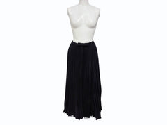 Very Good Condition Christian Dior Pleated Long Skirt 8E21331A1166 Black Rayon Silk Size 36 Used 4b008817