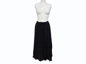 Very Good Condition Christian Dior Pleated Long Skirt 8E21331A1166 Black Rayon Silk Size 36 Used 4b008817