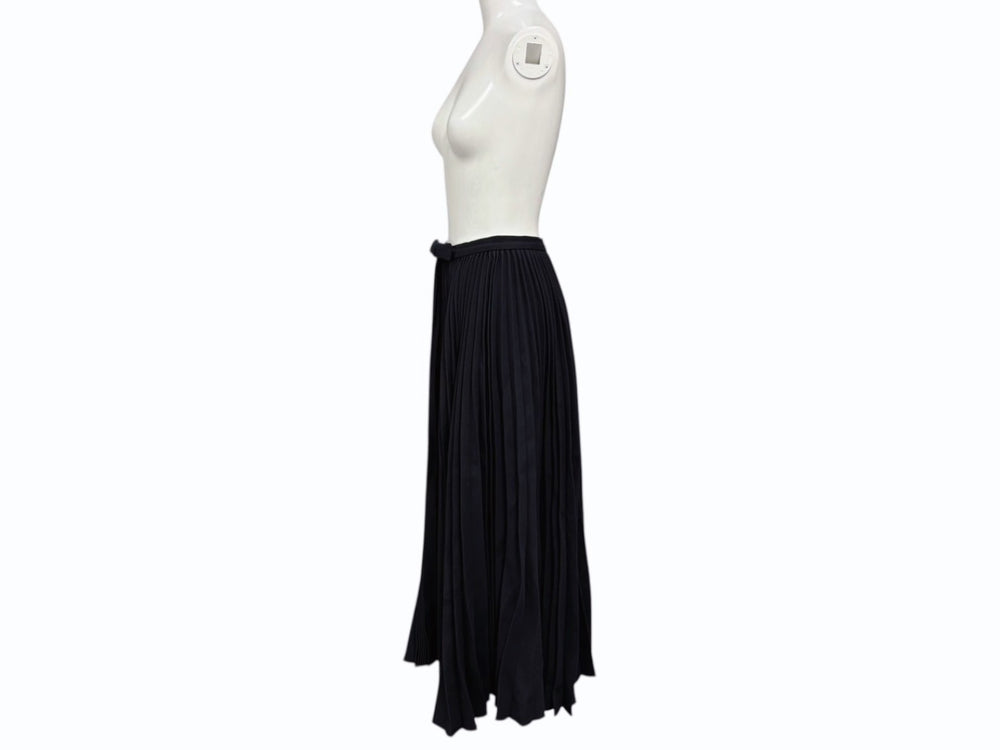 極美品 Christian Dior クリスチャンディオール プリーツ ロングスカート 8E21331A1166 ブラック レーヨン シルク サイズ36 中古 4b008817