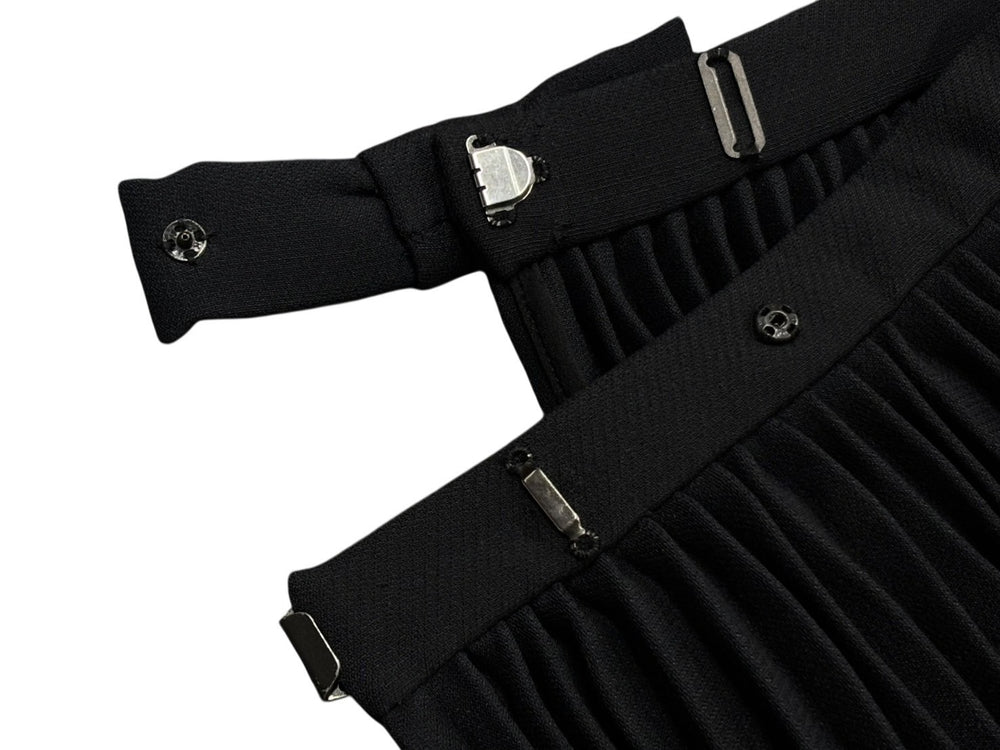 極美品 Christian Dior クリスチャンディオール プリーツ ロングスカート 8E21331A1166 ブラック レーヨン シルク サイズ36 中古 4b008817