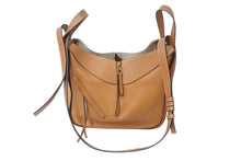 画像をギャラリービューアに読み込む, LOEWE ロエベ ハンモックバッグ スモール ２WAY ハンドバッグ ブラウン ソフトグレインカーフ 0691910 ショルダーバッグ 美品 中古 4b000091
