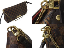 画像をギャラリービューアに読み込む, 極美品 LOUIS VUITTON ルイヴィトン ショルダーバッグ フェイボリットMM ダミエ N41129 ブラウン ゴールド金具 中古 4b000092