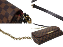 画像をギャラリービューアに読み込む, 極美品 LOUIS VUITTON ルイヴィトン ショルダーバッグ フェイボリットMM ダミエ N41129 ブラウン ゴールド金具 中古 4b000092