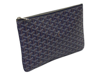 Load image into Gallery viewer, GOYARD ゴヤール セナ MM クラッチバッグ SENAT2MMLTY09CL09P PVC レザー ヘリンボーン シルバー金具 美品 中古 4b000096