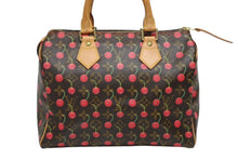 Load image into Gallery viewer, 極美品 LOUIS VUITTON ルイヴィトン スピーディ25 ハンドバッグ M95009 モノグラム チェリー ブラウン 村上隆 中古4b011219