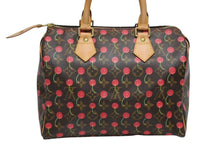 Load image into Gallery viewer, 極美品 LOUIS VUITTON ルイヴィトン スピーディ25 ハンドバッグ M95009 モノグラム チェリー ブラウン 村上隆 中古4b011219