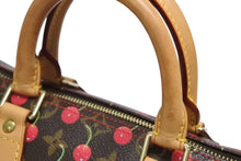 Load image into Gallery viewer, 極美品 LOUIS VUITTON ルイヴィトン スピーディ25 ハンドバッグ M95009 モノグラム チェリー ブラウン 村上隆 中古4b011219