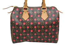 Load image into Gallery viewer, 極美品 LOUIS VUITTON ルイヴィトン スピーディ25 ハンドバッグ M95009 モノグラム チェリー ブラウン 村上隆 中古4b011217