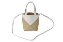 画像をギャラリービューアに読み込む, LOEWE ロエベ PUZZLE TOTE MINI パズルフォルドトート ミニ トートバッグ A657V25X01 カーフレザー ベージュ ホワイト 美品 中古 4b000113