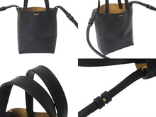 画像をギャラリービューアに読み込む, LOEWE ロエベ PUZZLE TOTE MINI パズルフォルドトート ミニ トートバッグ A657V25X01 カーフレザー 2WAY ブラック 美品 中古 4b000114