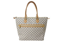 画像をギャラリービューアに読み込む, 極美品 LOUISVUITTON ルイヴィトン サレヤGM トートバッグ ダミエアズール N51184 ダミエキャンバス レザー ホワイト ブラウン 中古 4b000116