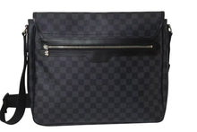 画像をギャラリービューアに読み込む, 極美品 LOUIS VUITTON ルイヴィトン ダニエルGM ショルダーバック N58033 ダミエグラフィット シルバー金具 ブラック 中古 4b000121