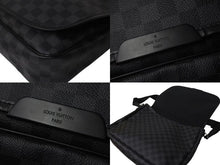 画像をギャラリービューアに読み込む, 極美品 LOUIS VUITTON ルイヴィトン ダニエルGM ショルダーバック N58033 ダミエグラフィット シルバー金具 ブラック 中古 4b000121