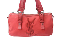 Load image into Gallery viewer, YVES SAINT LAURENT イブサンローラン ハンドバッグ トートバッグ ロゴ 129360 002404 レッド シルバー金具 美品 中古 4b000123