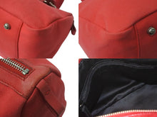 Load image into Gallery viewer, YVES SAINT LAURENT イブサンローラン ハンドバッグ トートバッグ ロゴ 129360 002404 レッド シルバー金具 美品 中古 4b000123