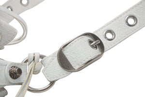 BALENCIAGA バレンシアガ ルカゴール XSバケット ショルダーバッグ 702431 ホワイト ラムスキン シルバー金具 美品 中古 4b013030