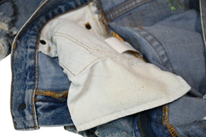 極美品 Endless Denim エンドレスデニム エンブロイダリーアンドデストロイデニムパンツ インディゴ ネオングリーン サイズ34 中古 4b013183