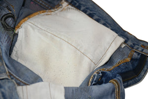 極美品 Endless Denim エンドレスデニム エンブロイダリーアンドデストロイデニムパンツ インディゴ ネオングリーン サイズ34 中古 4b013183