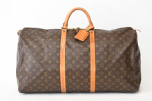 Load image into Gallery viewer, LOUIS VUITTON ルイヴィトン キーポル60 ボストンバッグ M41422 モノグラム PVC レザー ブラウン 美品 中古 4b013227