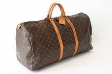 Load image into Gallery viewer, LOUIS VUITTON ルイヴィトン キーポル60 ボストンバッグ M41422 モノグラム PVC レザー ブラウン 美品 中古 4b013227