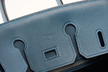 Load image into Gallery viewer, 極美品 HERMES エルメス バーキン25 ハンドバッグ 2016 スイフト XAS刻印 ニューブルージーン シルバー金具 中古 4b013427