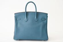 Load image into Gallery viewer, 極美品 HERMES エルメス バーキン25 ハンドバッグ 2016 スイフト XAS刻印 ニューブルージーン シルバー金具 中古 4b013427