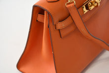Load image into Gallery viewer, HERMES エルメス ⚪︎Y刻印 ミニケリー 外縫 2WAY ショルダーバッグ ガリバー オレンジ 美品 中古 4b013425