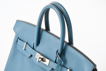 Load image into Gallery viewer, 極美品 HERMES エルメス バーキン25 ハンドバッグ 2016 スイフト XAS刻印 ニューブルージーン シルバー金具 中古 4b013427