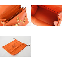 Load image into Gallery viewer, HERMES エルメス ⚪︎Y刻印 ミニケリー 外縫 2WAY ショルダーバッグ ガリバー オレンジ 美品 中古 4b013425