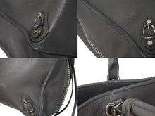 Load image into Gallery viewer, BALENCIAGA バレンシアガ ミニ ペーパー 2WAY ハンドバッグ グレー レザー 370926 ショルダー シルバー金具 美品 中古 4b000139