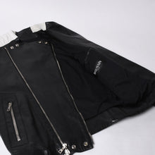 画像をギャラリービューアに読み込む, BALMAIN バルマン ライダースジャケット S5HC264C882 サイズ46 ラムスキン シルバー金具 ブラック 美品 中古 4b014182