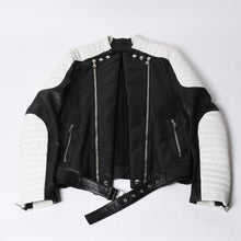 画像をギャラリービューアに読み込む, BALMAIN バルマン ライダースジャケット S5HC264C882 サイズ46 ラムスキン シルバー金具 ブラック 美品 中古 4b014182