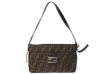 Load image into Gallery viewer, FENDI フェンディ ズッカ柄 マンマバケット ワンショルダーバッグ ブラウン キャンバス レザー シルバー金具 ロゴ 鞄 良品 中古 4b000147