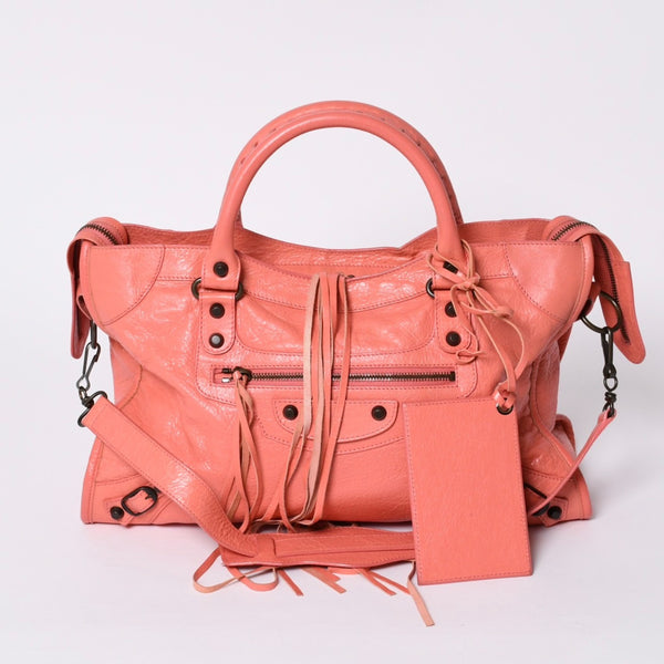 BALENCIAGA Giant City Balenciaga Giant City 2WAY bag 281770 Leather Pink Gold hardware Good condition Used 4a000149