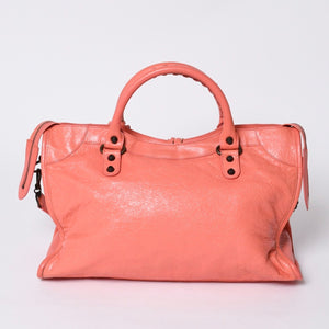 BALENCIAGA Giant City Balenciaga Giant City 2WAY bag 281770 Leather Pink Gold hardware Good condition Used 4a000149