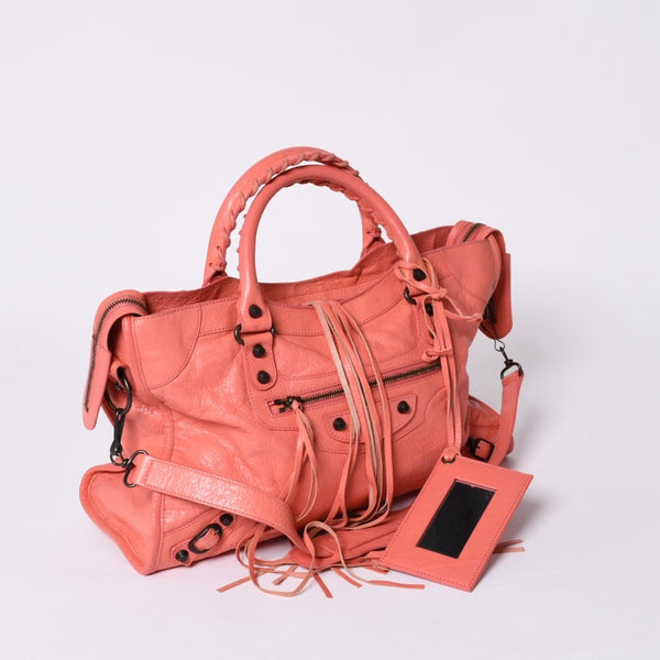 BALENCIAGA Giant City Balenciaga Giant City 2WAY bag 281770 Leather Pink Gold hardware Good condition Used 4a000149