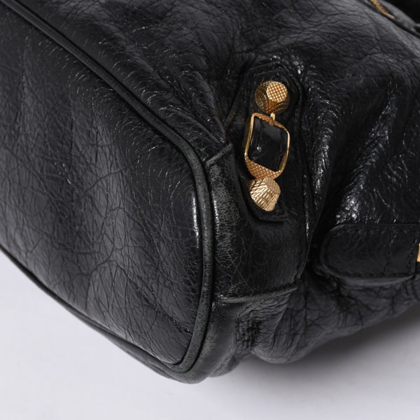BALENCIAGA Classic Bowling Bag 2WAY Shoulder Bag 390154 Navy Gold Hardware Good Condition Used 4a000041
